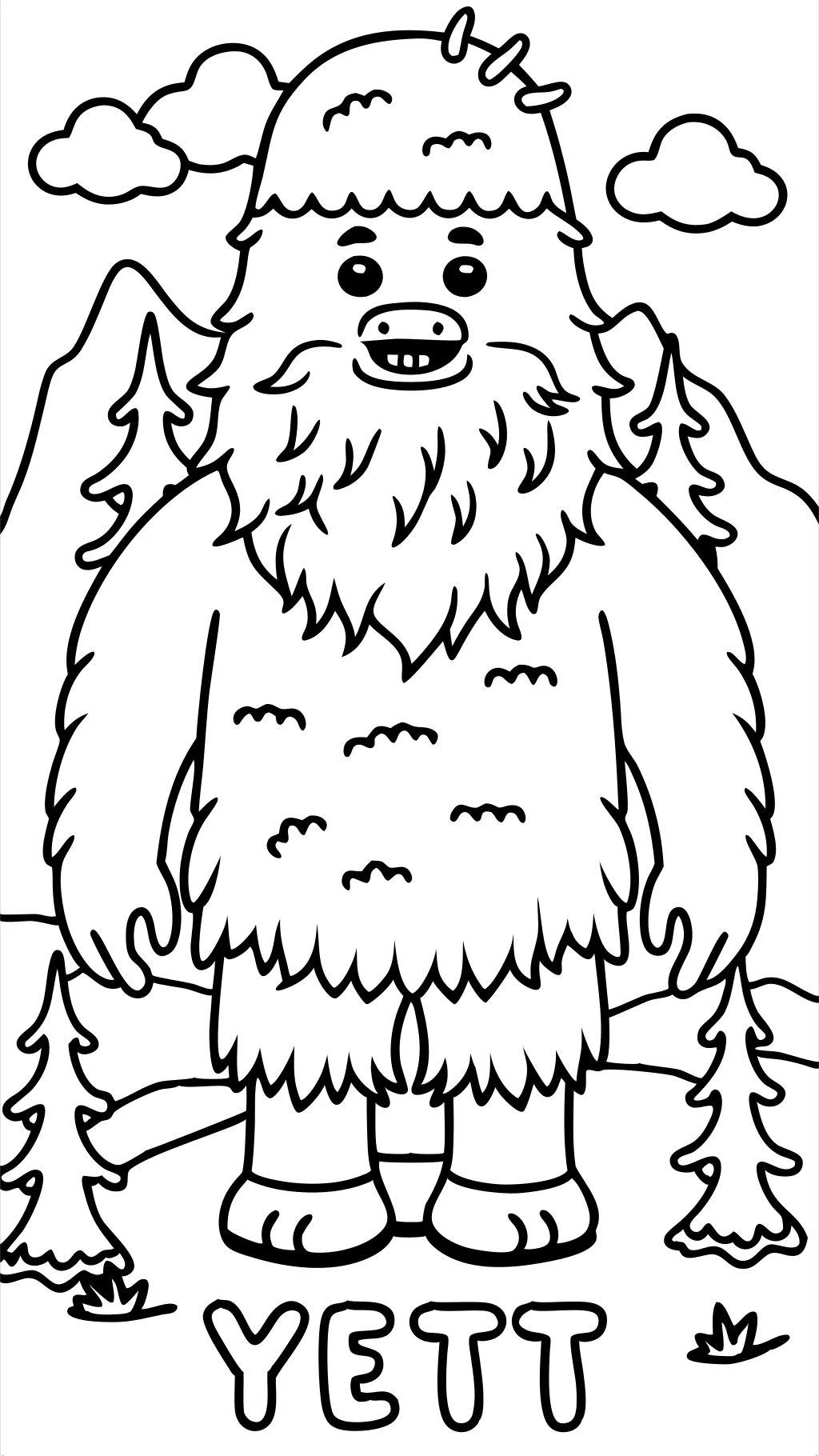 Páginas para colorear de Yeti